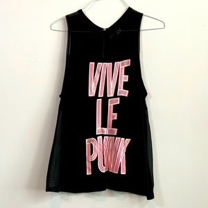 H&M Vive Le Punk Sleeveless Muscle Style Top w Back Sheer Paneling Size S